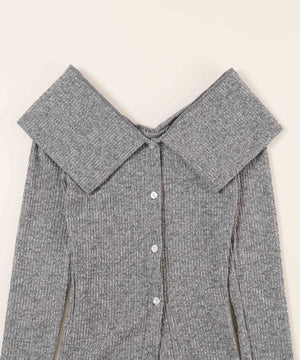 ビッグカラーオフショルトップス