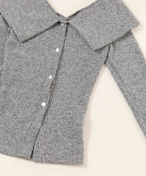 ビッグカラーオフショルトップス