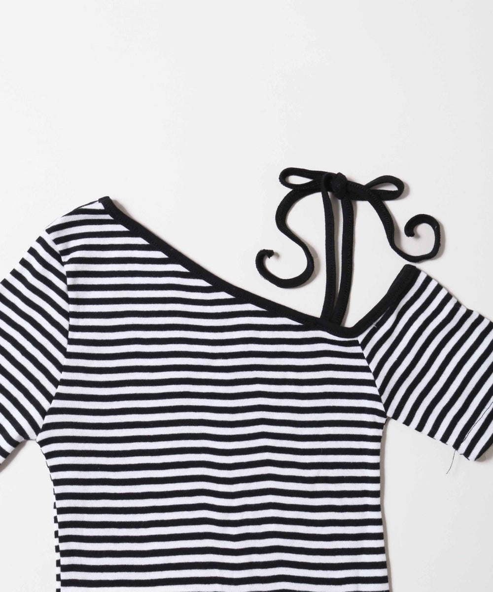 ボーダーワンショルTシャツ