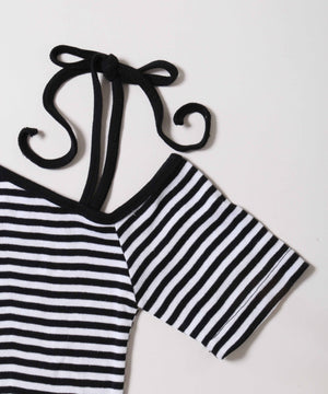 ボーダーワンショルTシャツ