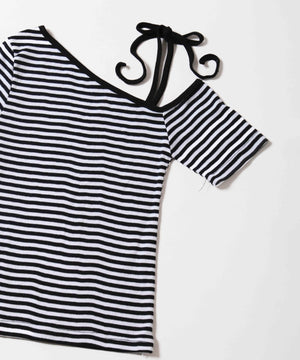 ボーダーワンショルTシャツ