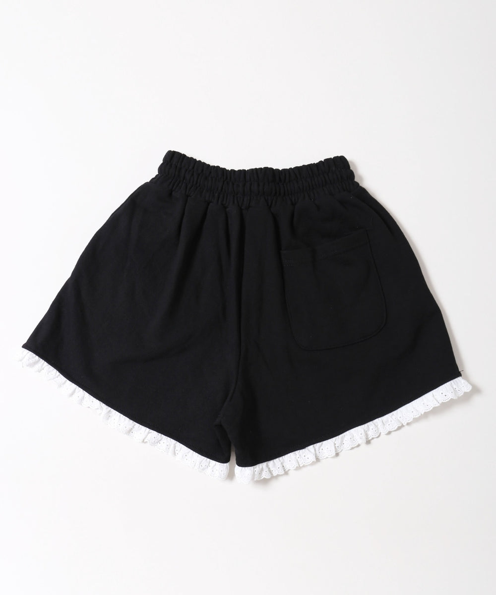 ヘムレーススウェットショートパンツ