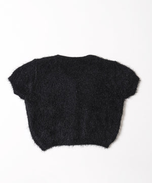 コンパクトシャギー半袖カーディガン