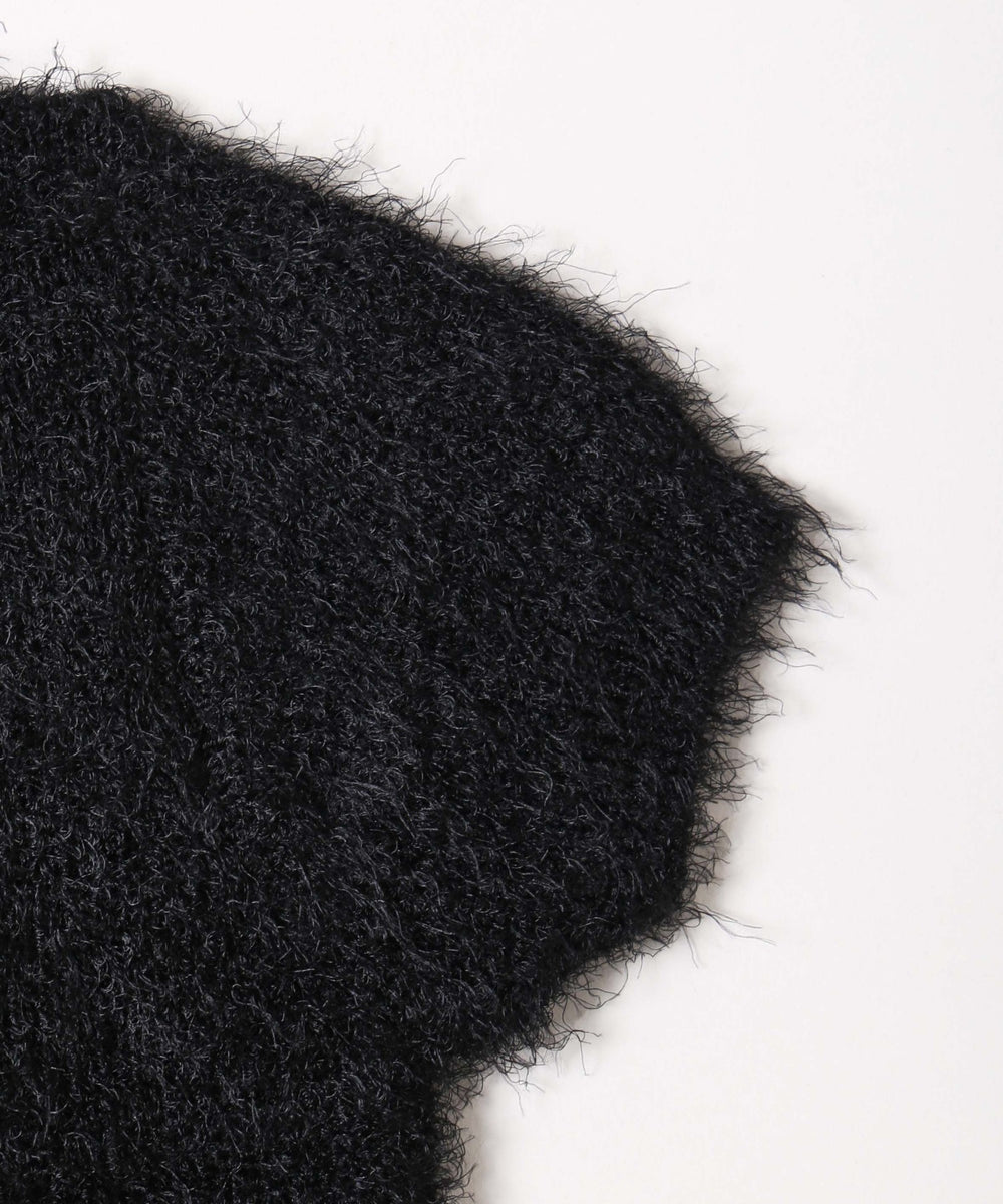 コンパクトシャギー半袖カーディガン