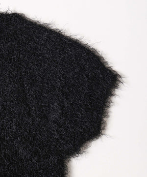 コンパクトシャギー半袖カーディガン