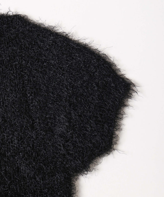 コンパクトシャギー半袖カーディガン