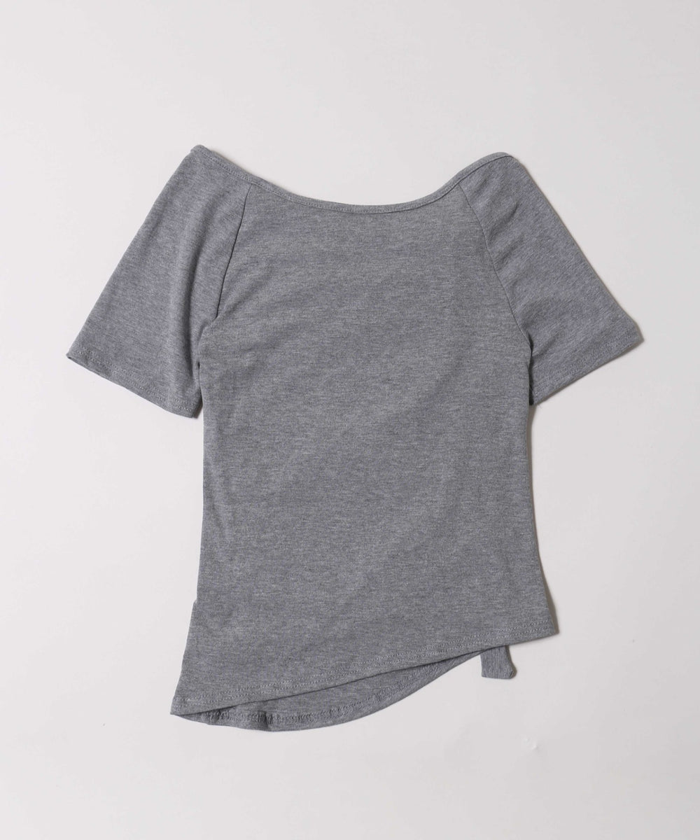 ベルトデザインオフショルTシャツ