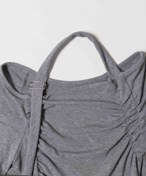 ベルトデザインオフショルTシャツ