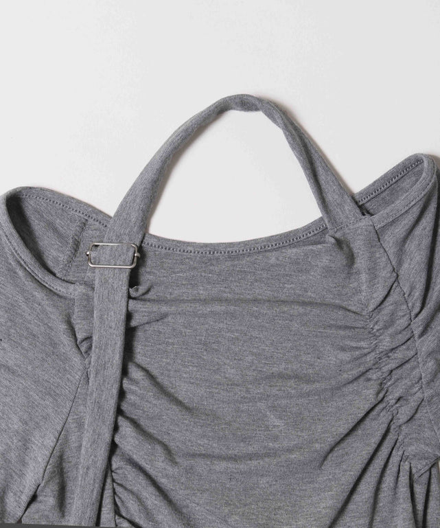 ベルトデザインオフショルTシャツ