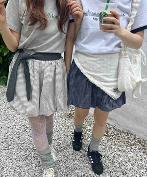 チェックバルーンスカート