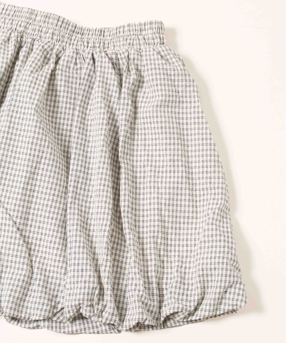 チェックバルーンスカート
