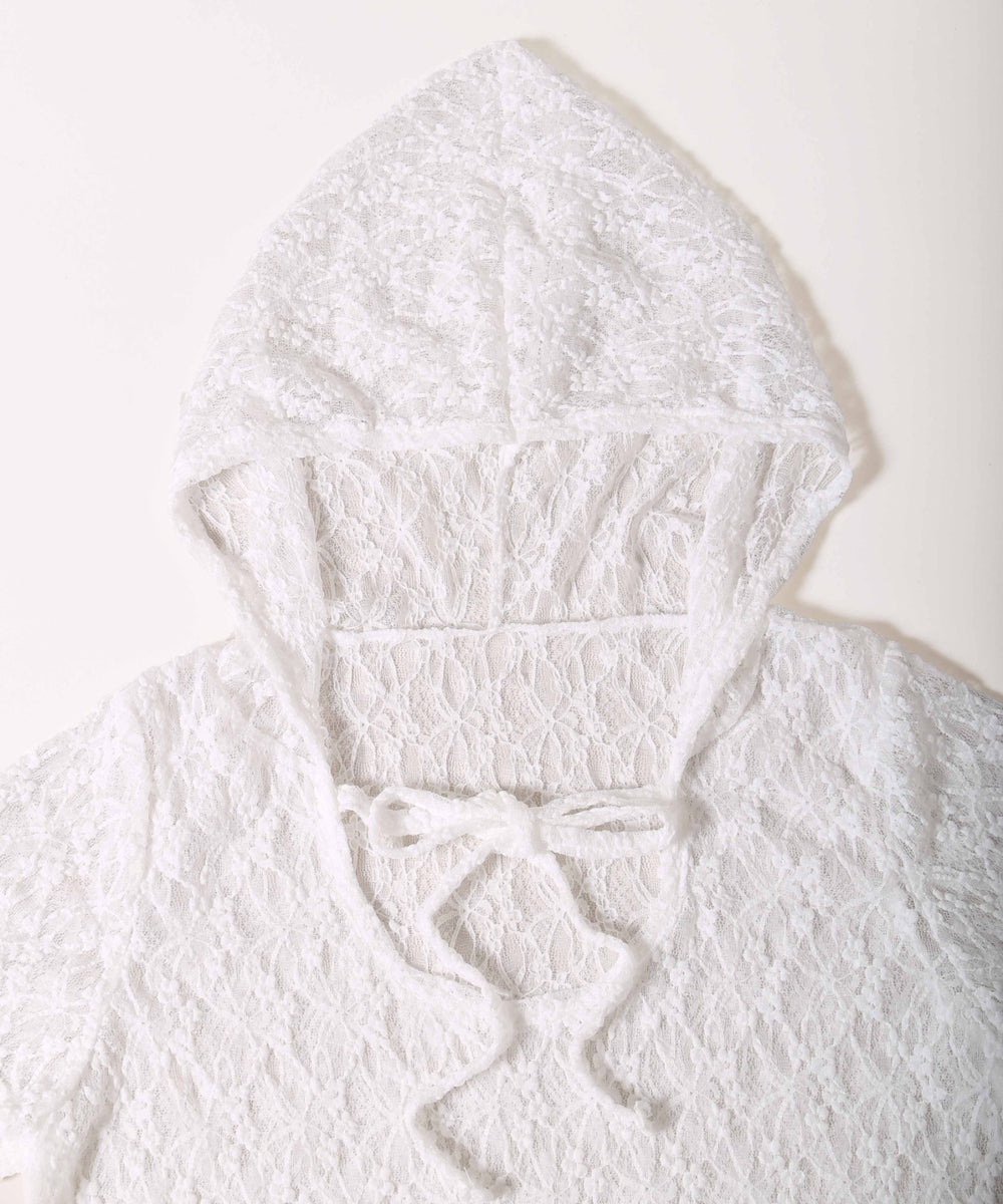 半袖レースパーカー