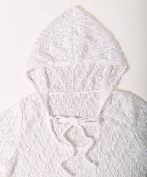 半袖レースパーカー