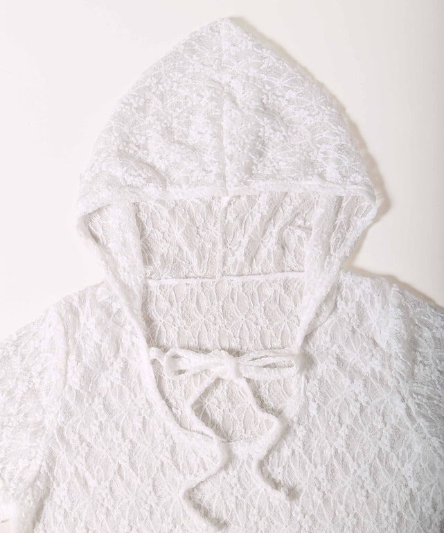 半袖レースパーカー