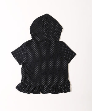 ドット半袖パーカー