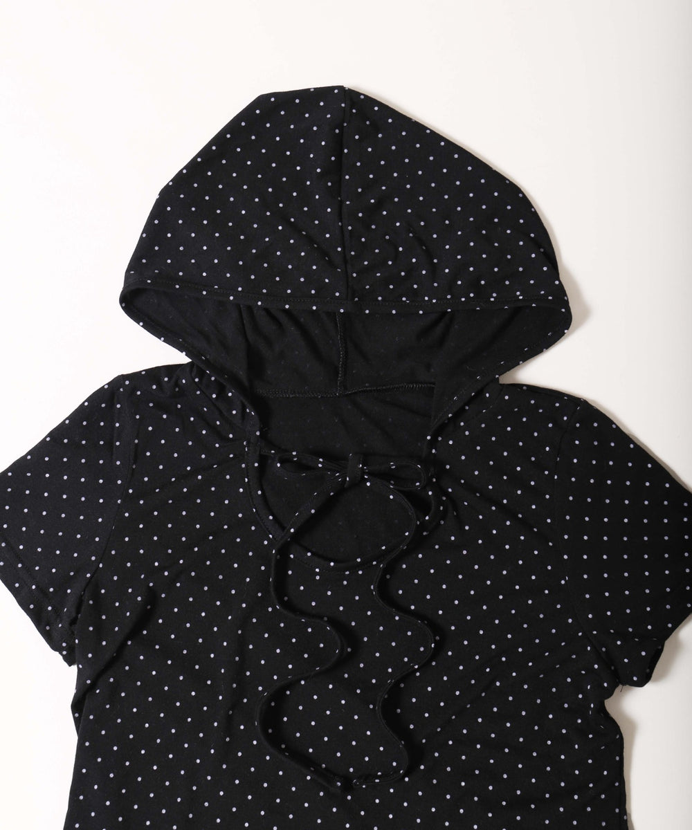 ドット半袖パーカー