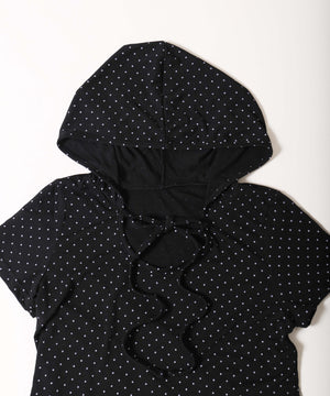 ドット半袖パーカー