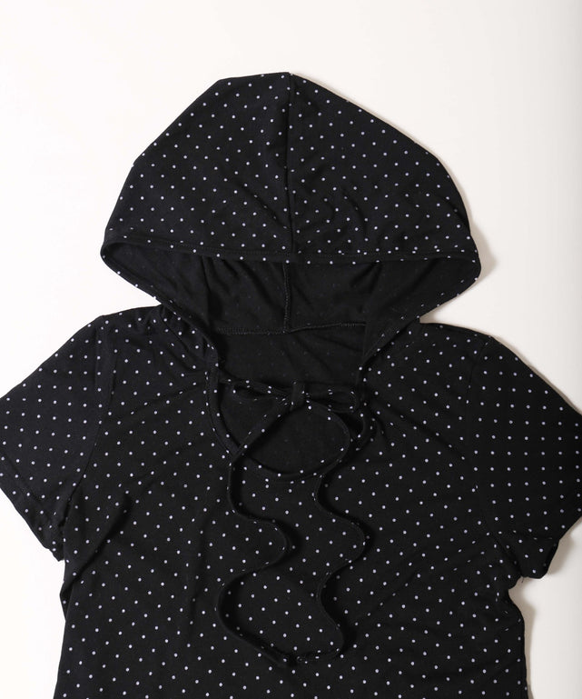 ドット半袖パーカー