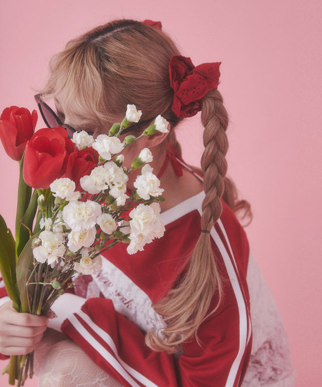 2Pコットンレースシュシュ