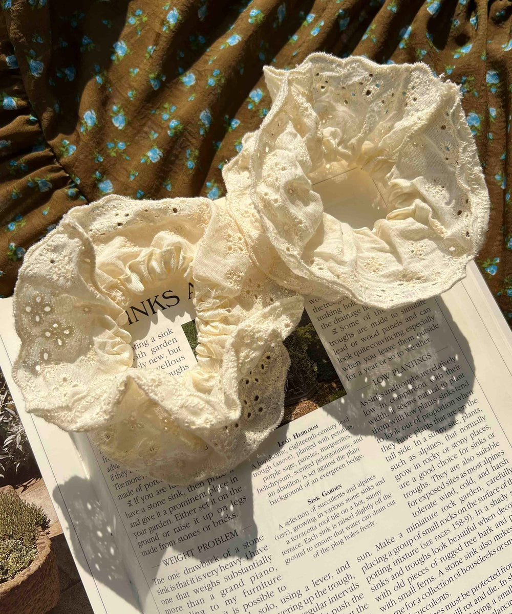 2Pコットンレースシュシュ