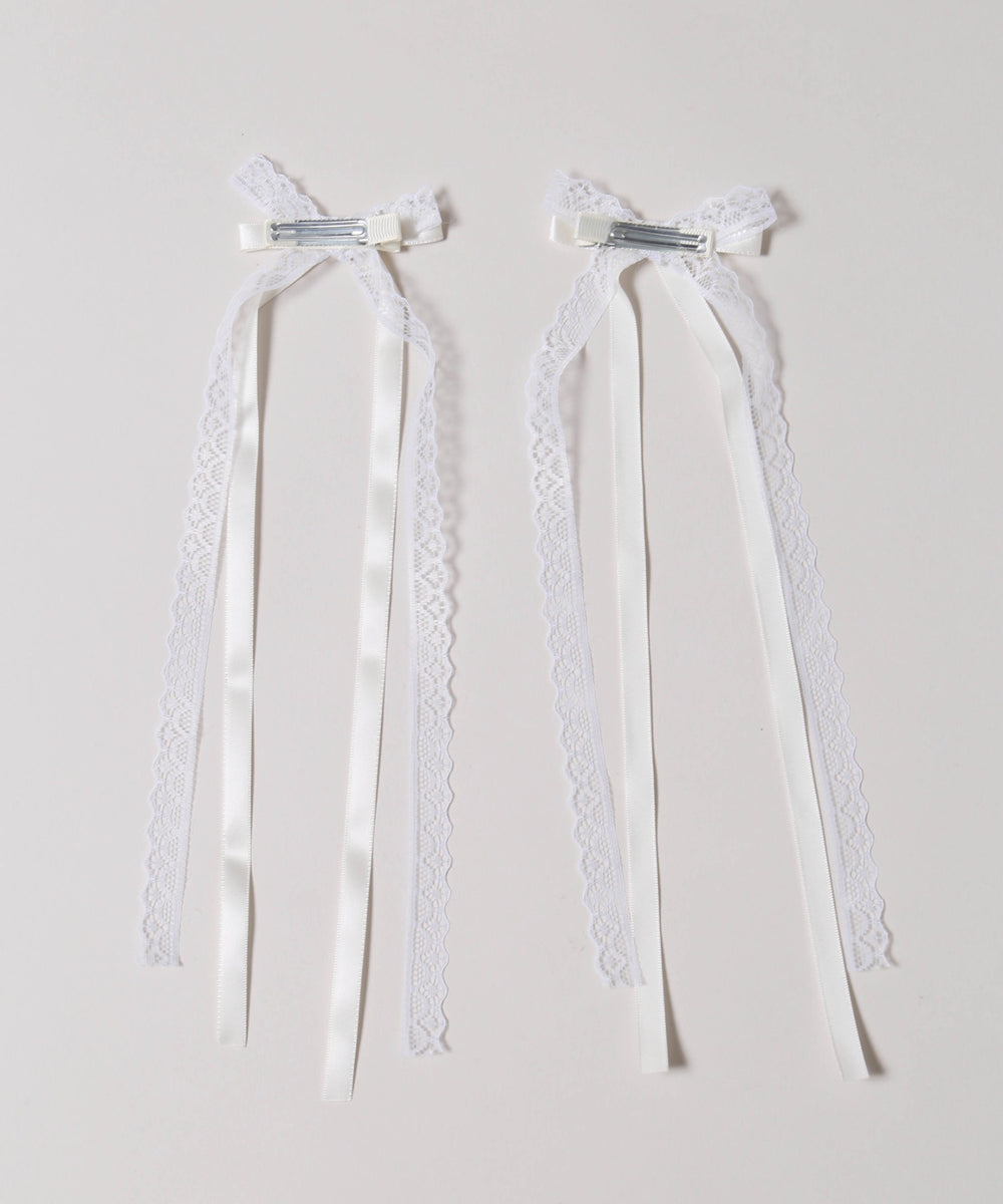 レイヤードリボンロングピン