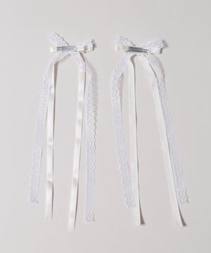 レイヤードリボンロングピン