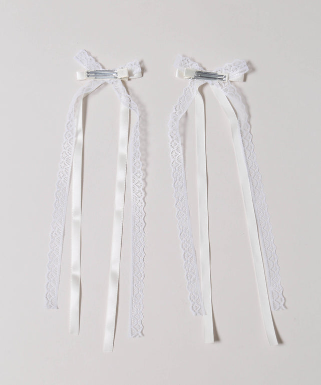 レイヤードリボンロングピン