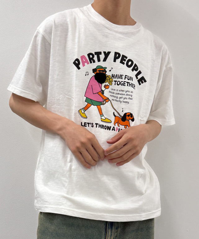 ヒゲサガラ刺繍PTT/ホワイト モデル：175cm M着用