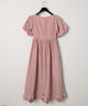 リボンパフスリーブロングワンピース