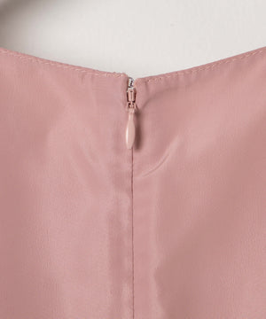 リボンパフスリーブロングワンピース