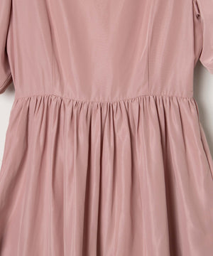 リボンパフスリーブロングワンピース