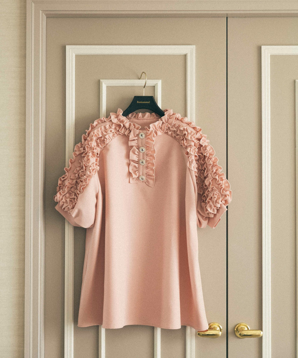 ボリュームフリルチュニックブラウス