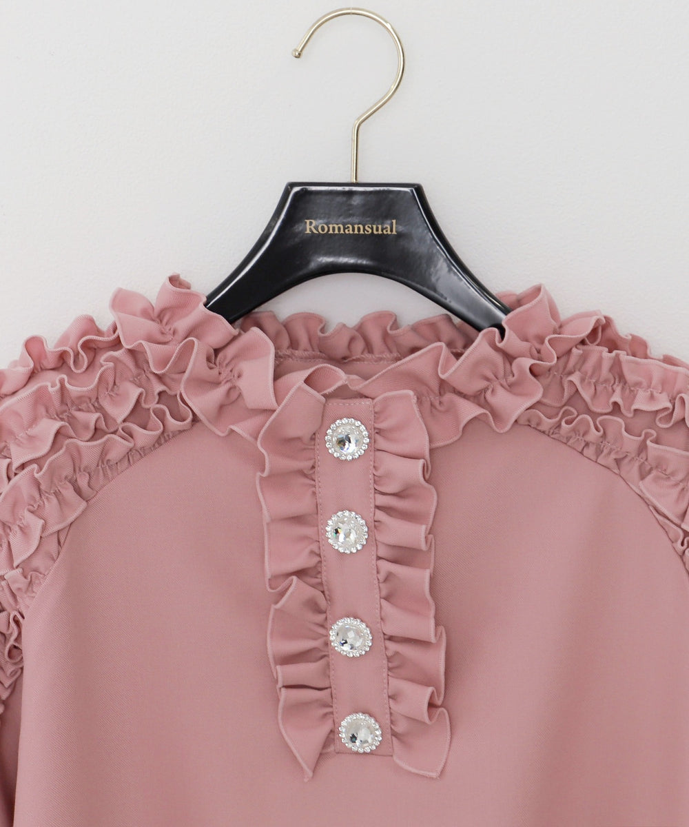 ボリュームフリルチュニックブラウス