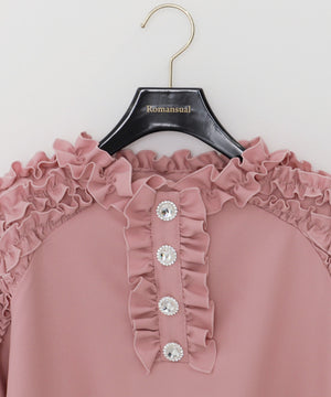 ボリュームフリルチュニックブラウス