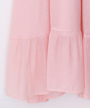 シアーフリルカラーロングワンピース