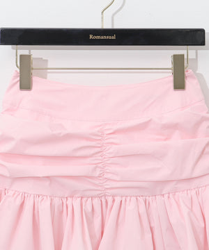 シャーリングティアードミニスカート