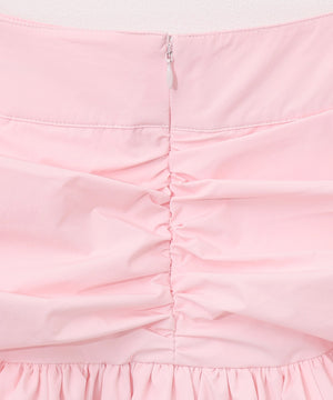 シャーリングティアードミニスカート