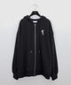 ロゴ刺繍ZIPビッグパーカ/ブラック