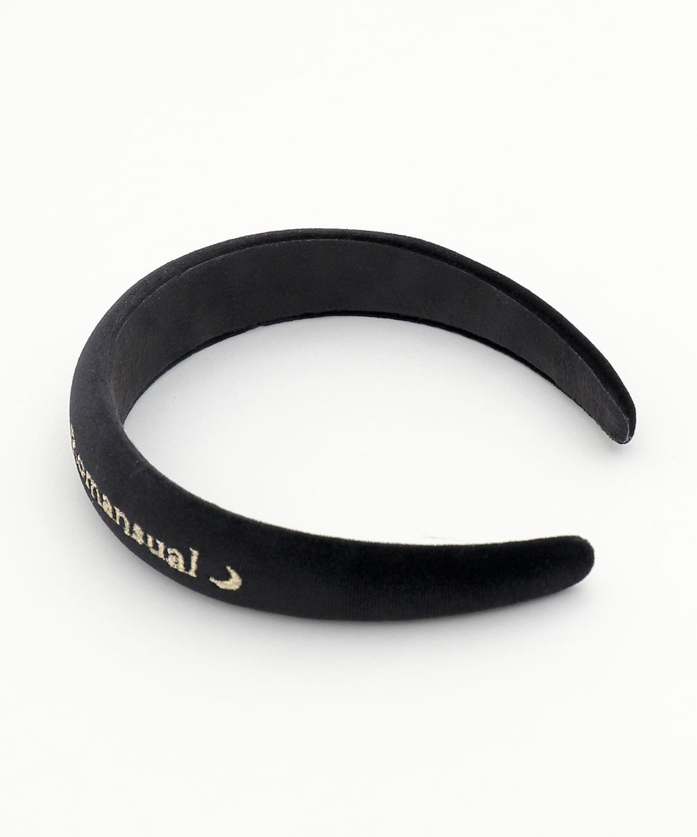 ロゴ刺繍ベロアカチューシャ