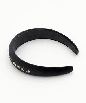 ロゴ刺繍ベロアカチューシャ