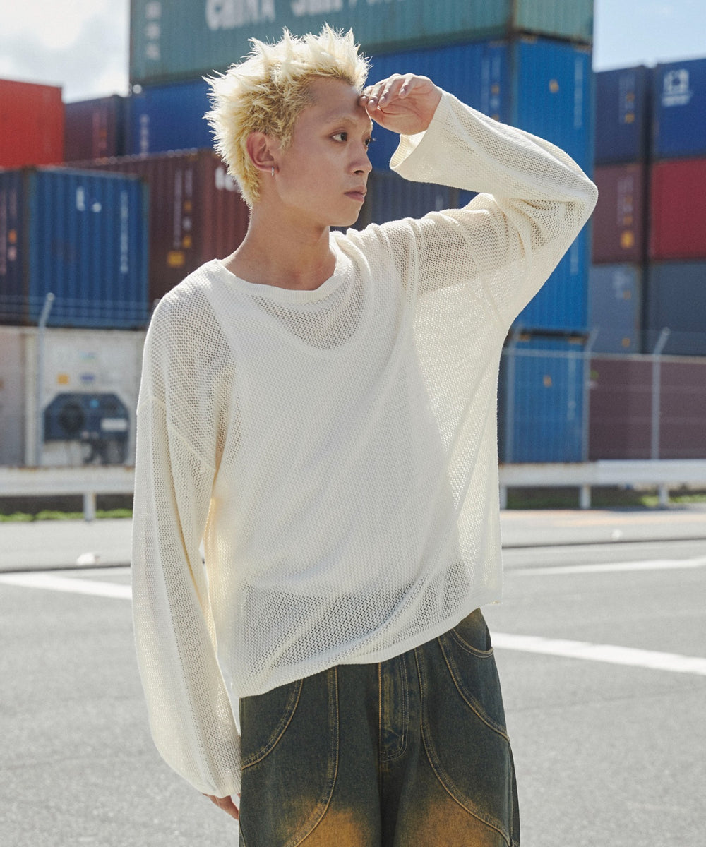 オフホワイト　モデル：178㎝　L着用