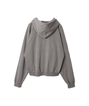 ピグメントダメージアップリケZIPパーカー