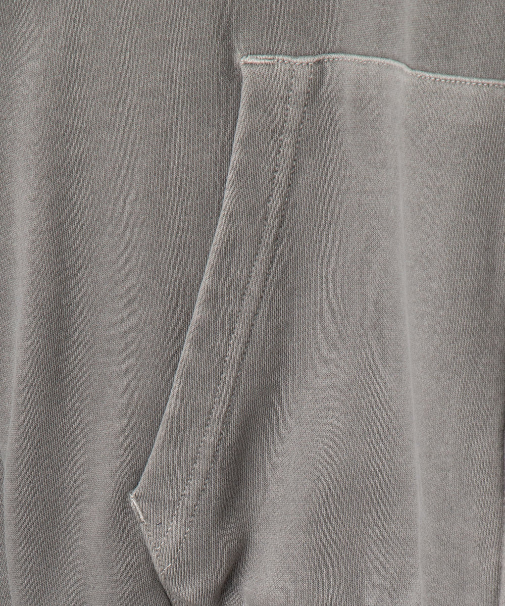 ピグメントダメージアップリケZIPパーカー