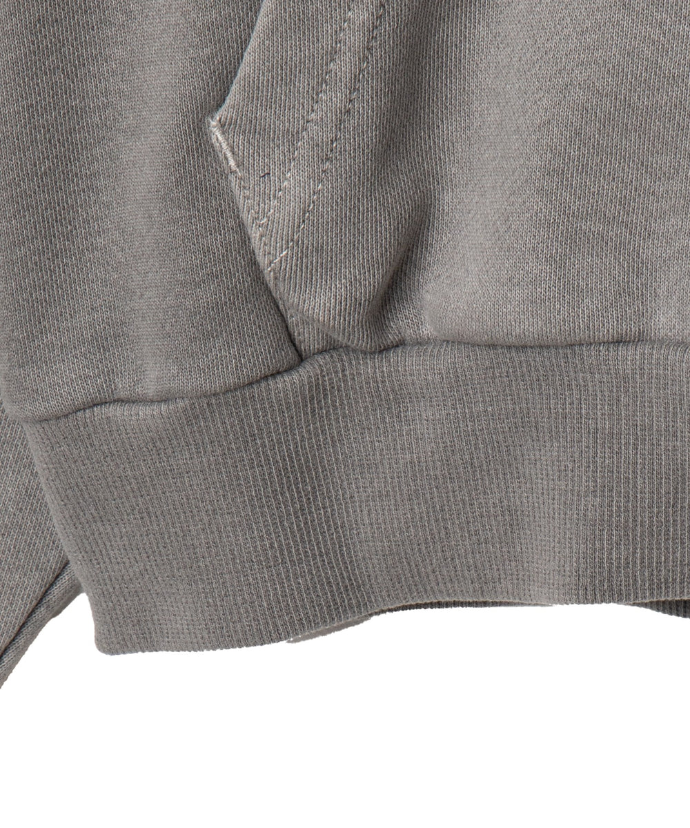 ピグメントダメージアップリケZIPパーカー