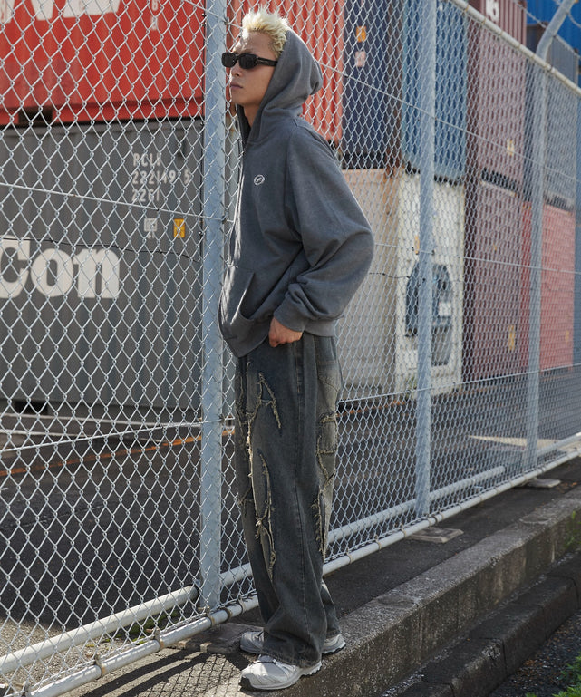 た 8/19 2点 ベルト パーカーM SKULL MC ZIP PARKA 12oz スカル ジップパーカー - RIDEZ