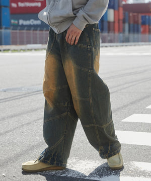 デニム中濃加工　モデル：178㎝　L着用