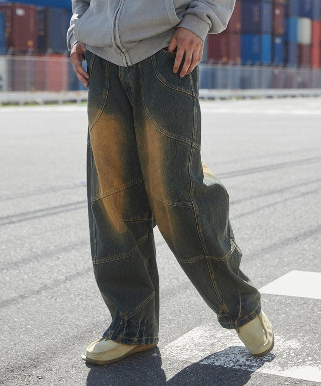 デニム中濃加工　モデル：178㎝　L着用