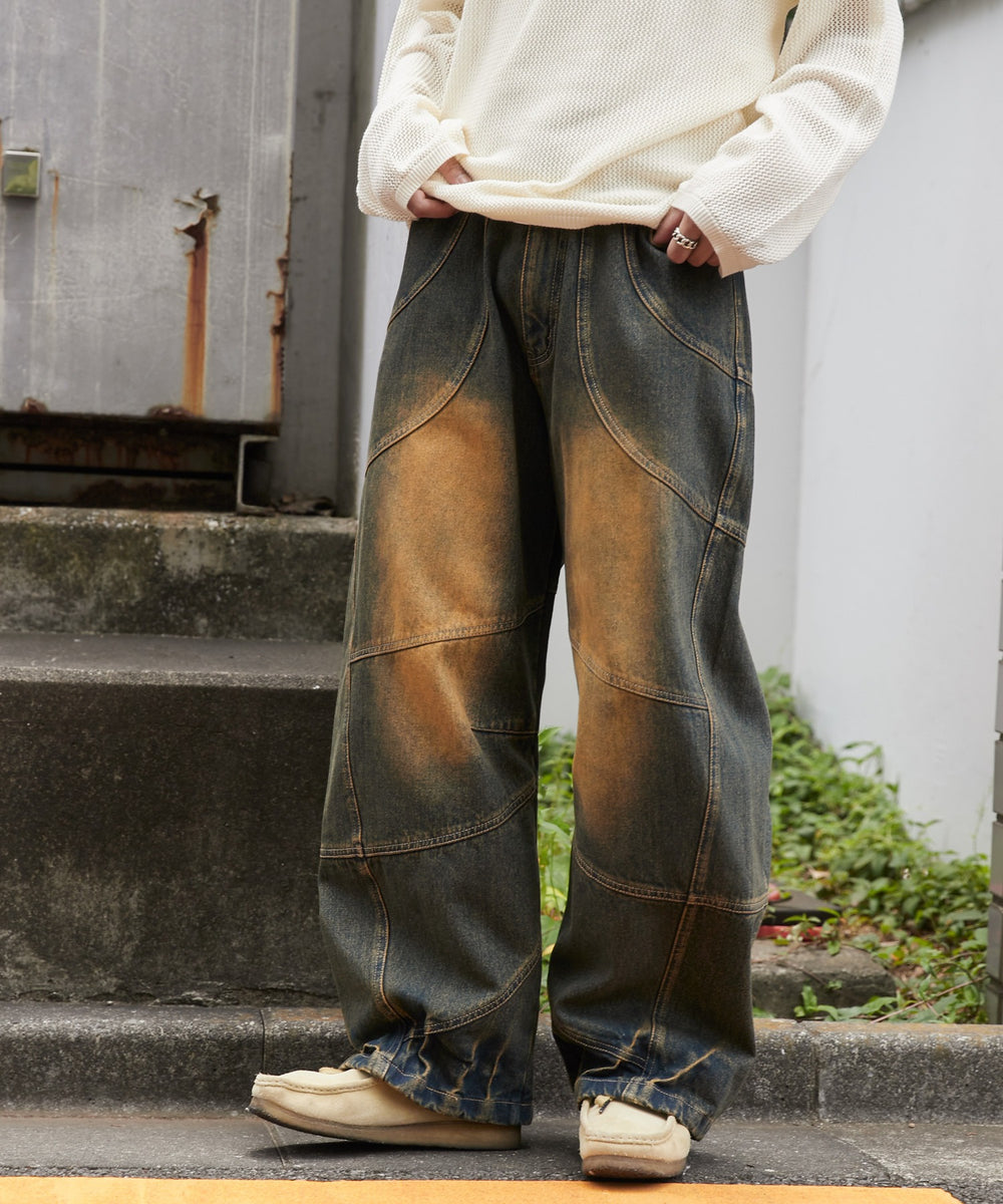 デニム中濃加工 モデル：178cm L着用