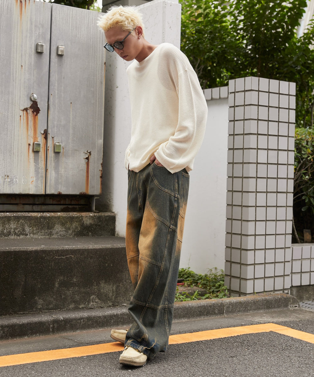 デニム中濃加工 モデル：178cm L着用