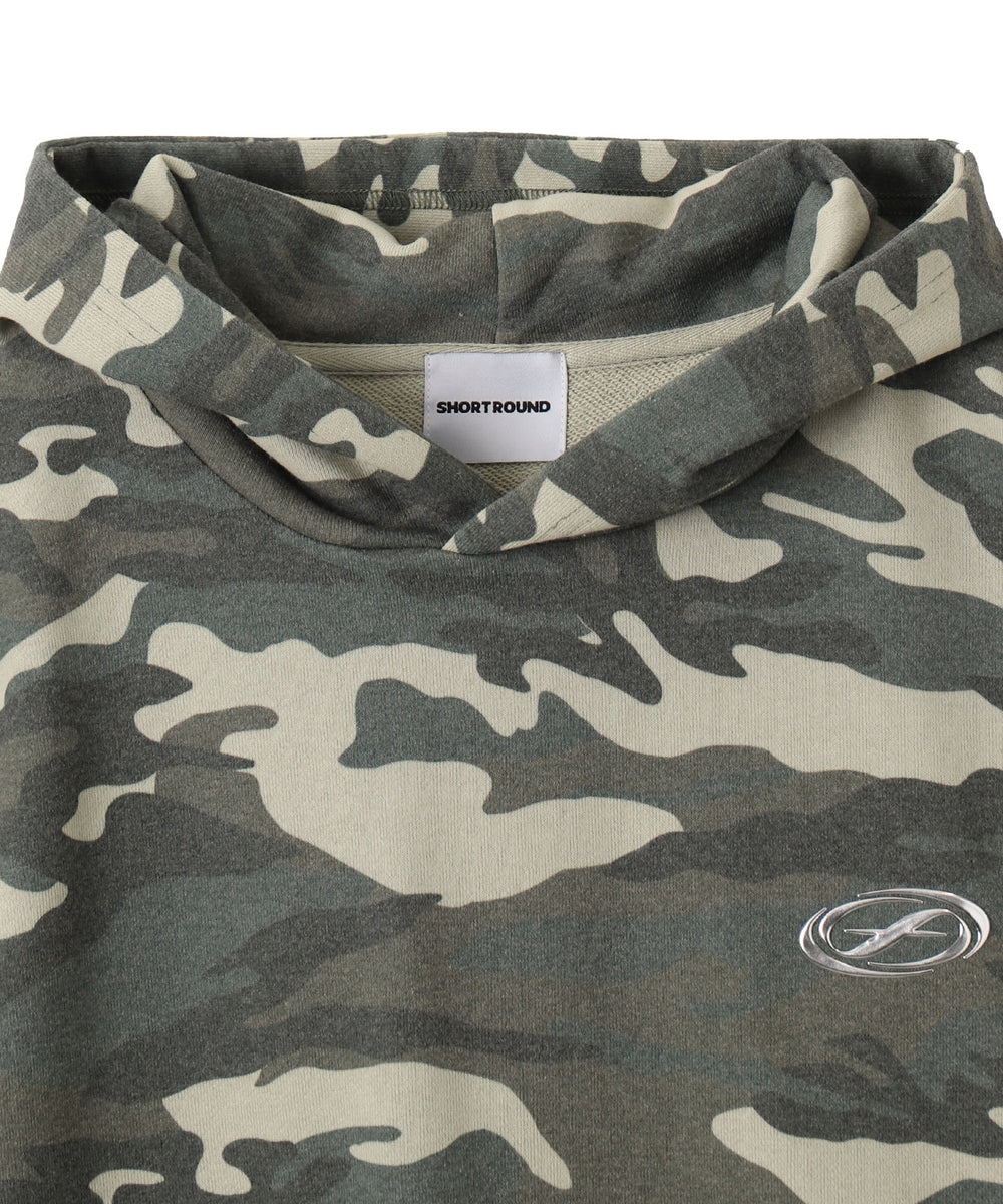 パターンメタルワンポイントプルパーカー